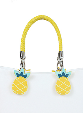 新obag编织纹皮革提手带可拆卸水果水滴配件适用于Obag女托特包