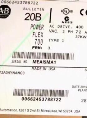 AB 罗克韦尔 变频器 20BC072A0AYNANC0议价