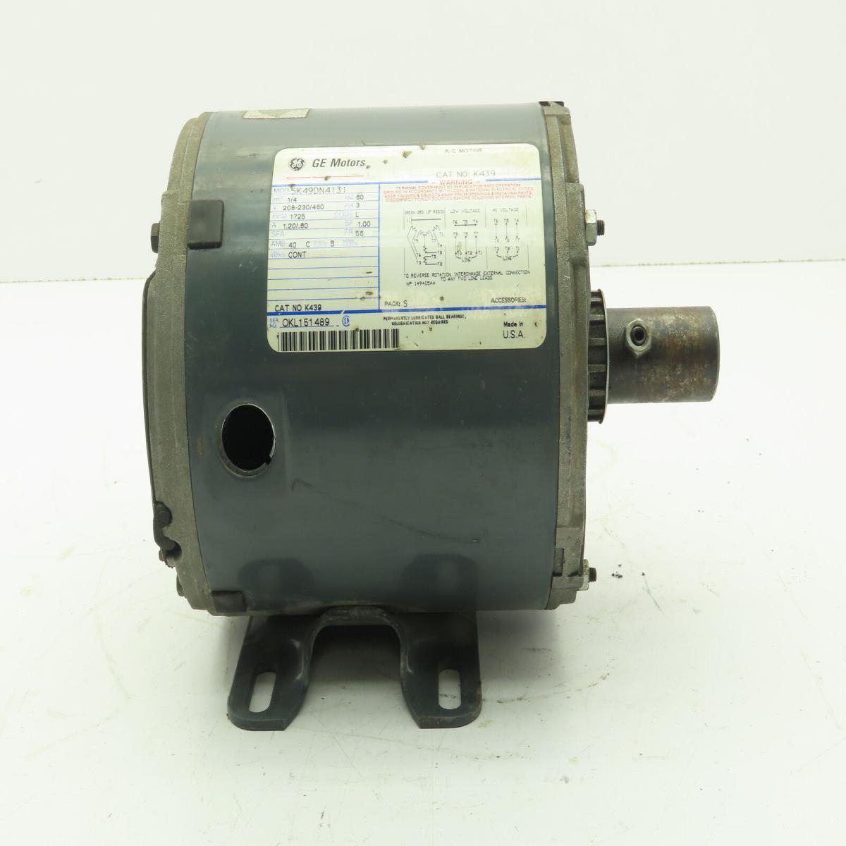 通用电气 5K49DN4131 交流电机 1/4Hp 1725 RPM 208-230/460V 3PH