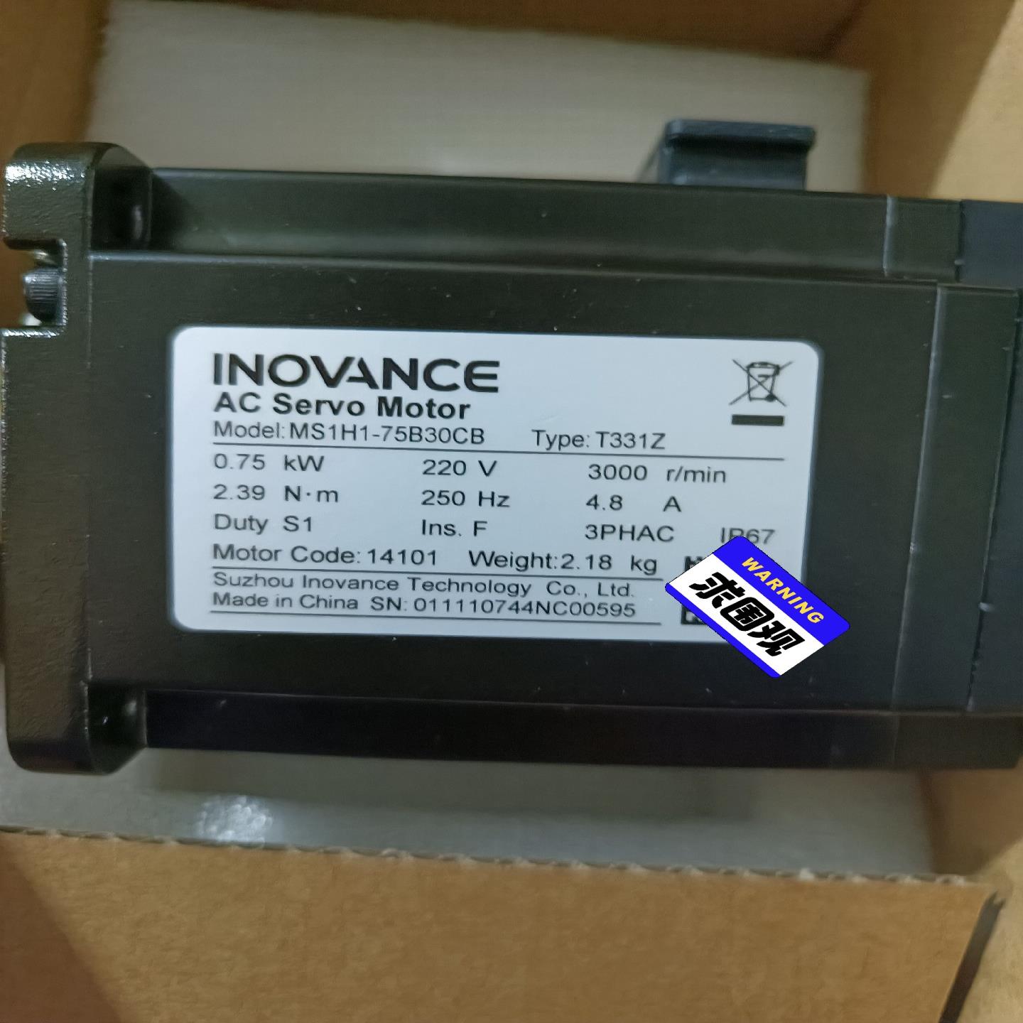 汇川伺服电机MS1H1-75B30CB-T331Z