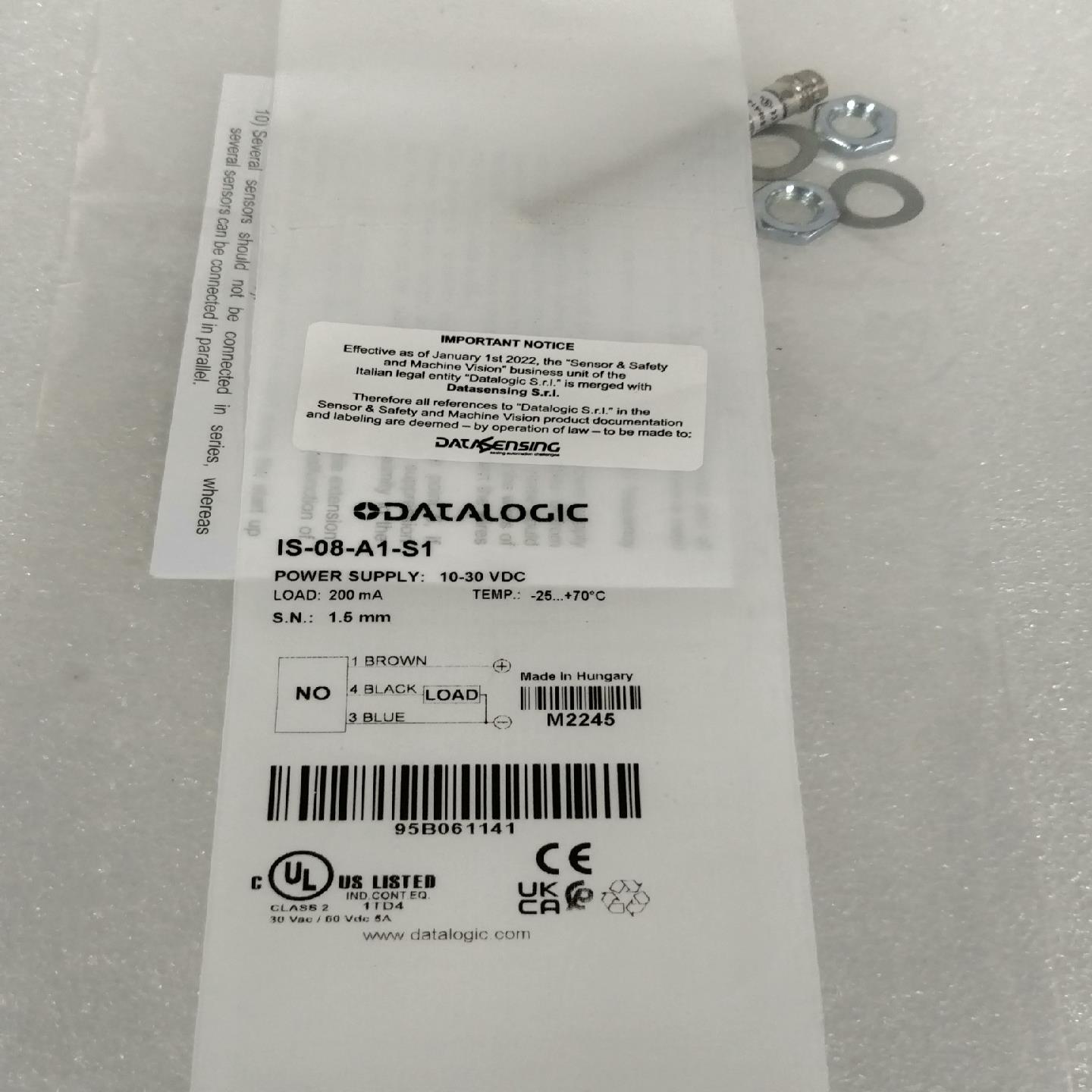 DATALOGIC  接近开关 IS-08-A1-S1，全新