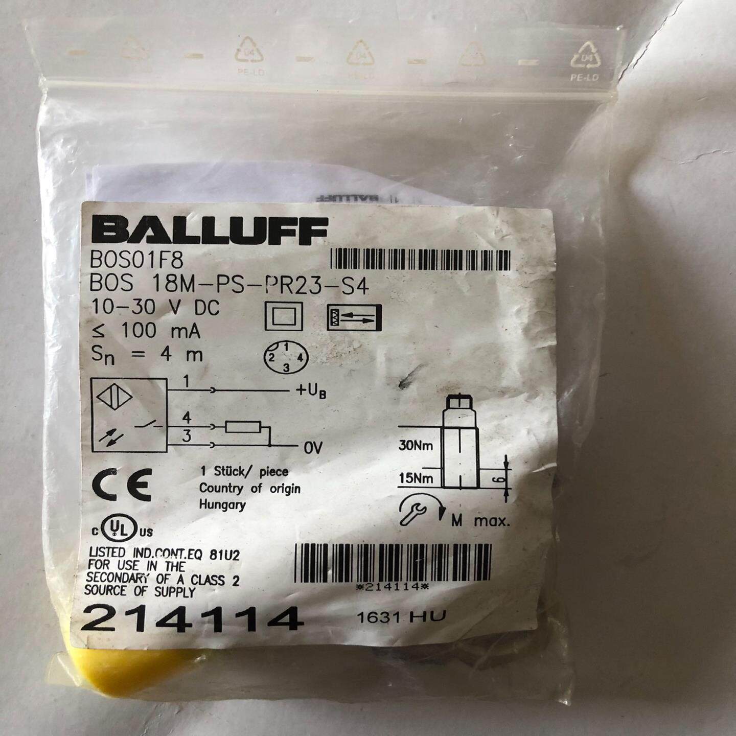 巴鲁夫原装正品BOS01F8 BOS 18M-PS-PR23