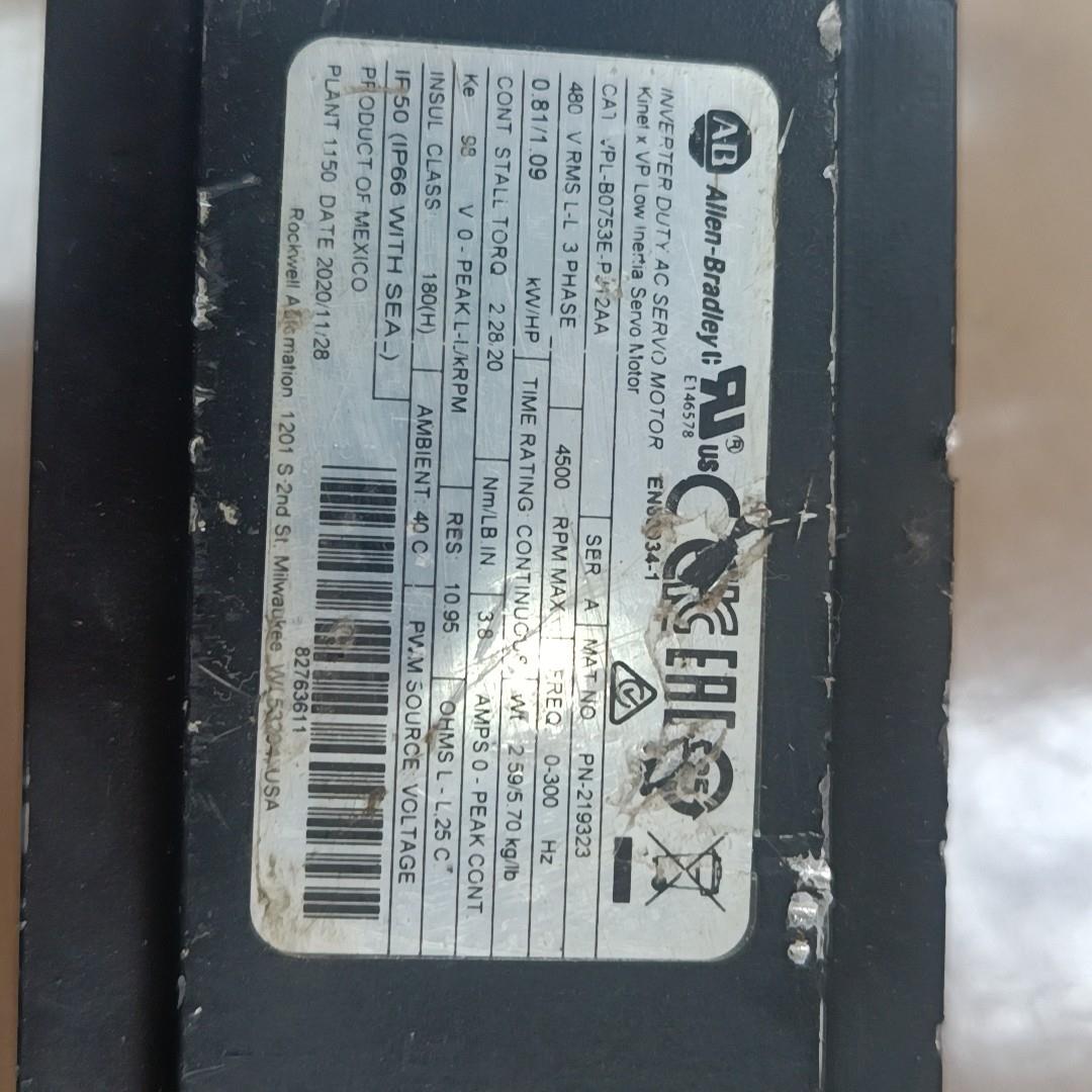 AB伺服电机 VPL-B0753E PJ12AA成色实拍