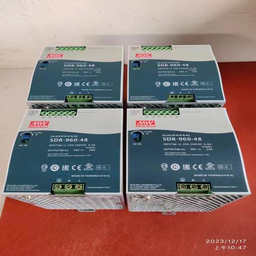 明纬开关电源:SDR-960-48、48Ⅴ     20A。