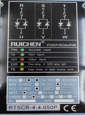 SCRRTSCR-4-4-050PRTSCR-4-450ARUICHEN瑞铖三相电力调整器议价