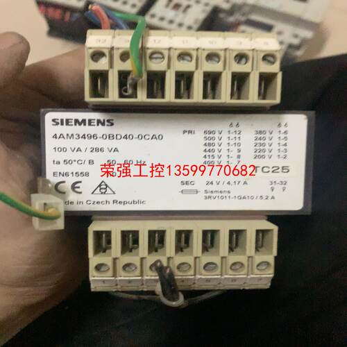 【荣强工控】西门子变压器 4AM3496-0BD40-0CA0 有一台