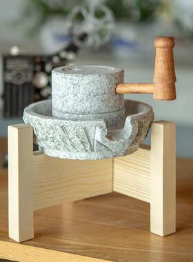 天然观赏小石磨家居装饰小摆件创意礼品怀旧磨盘复古摆件装饰品