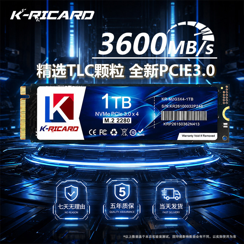 K-RICARDM.2固态硬盘全新颗粒图片