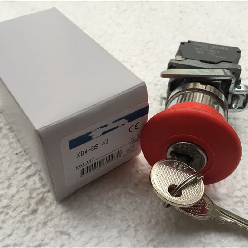 钥匙急停开关 按钮 XB4-BS142 蘑菇I头钥匙开关 XB4-BS145