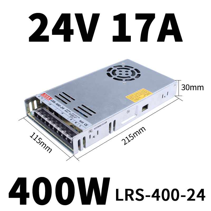 明纬开关电源LRS-400W-24V17A 220V转DC12V33A大功率直流变压器纬