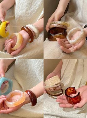 不规则百搭批发晕染手镯亚克力