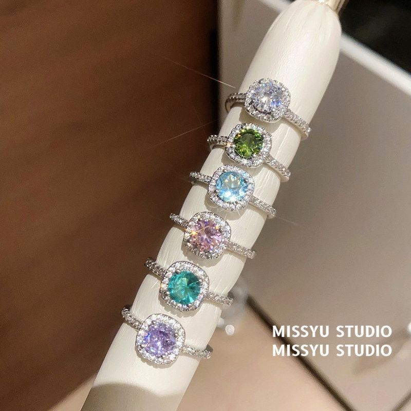 韩锆石指环活口！圆形星环风ins小众青芜精致戒指设计感手饰批发