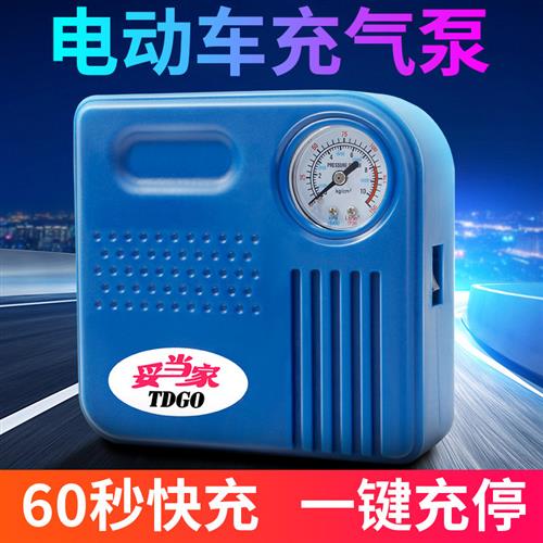 电动车充气泵迷你便携式电瓶车摩托车真空胎打气泵48v60v72v通用