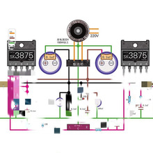 SK3875官方搭棚功放电路图音响电子版设计图纸2张，功率50W+50W