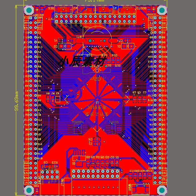 STM32F103ZET6最小系统板原理图+PCB文件显示屏接口兼容正点原子图片