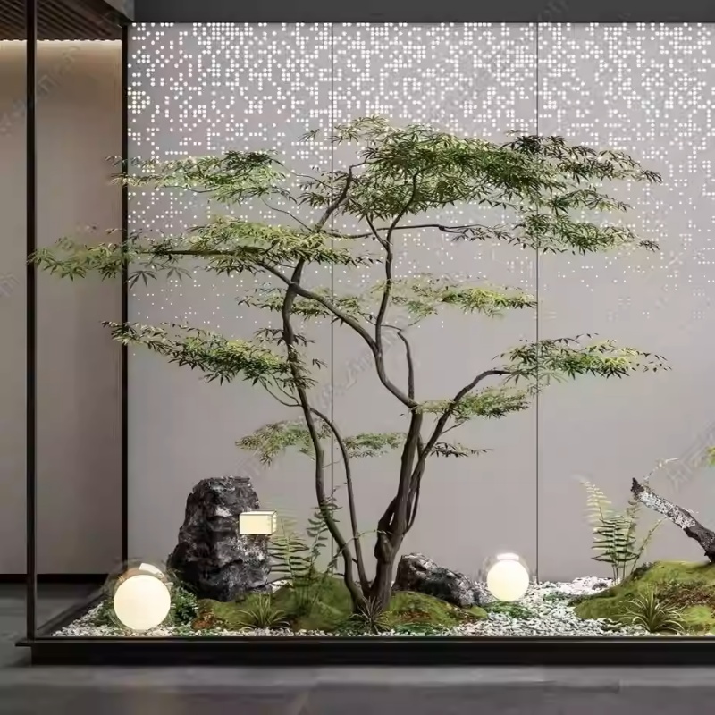仿真绿植枫树植物假树鸡爪槭景观造景楼梯口天井商场橱窗装饰摆件