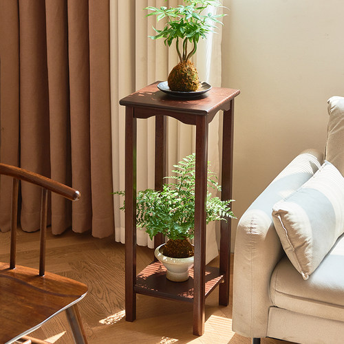 花架实木客厅落地式花盆架置物架室内植物盆栽摆放架双层花盆托架