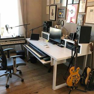 实木电子琴桌编曲工作台电子琴书桌一体实木架midi键盘音乐编曲桌