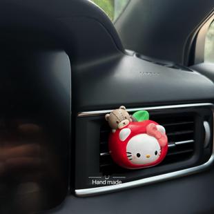 车载空调出风口香薰汽车装饰夹扩香石女生Kitty可爱KT猫新车礼物