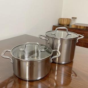 出口意大利18/10不锈钢家用小汤锅煲烫炖肉煮面稀饭粥小深汤锅22