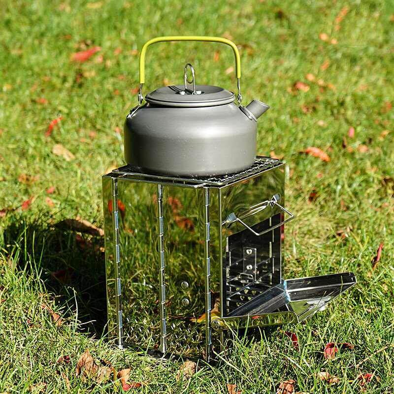 户外方形折叠柴火炉子野炊炉具便携碳炉露营用品野外烧水炉烧烤架