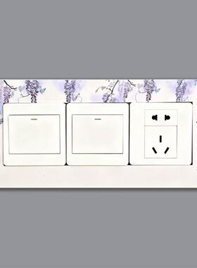 简约现代客厅三联开关亚克力保护套墙壁家用贴墙边框插座卧室装饰
