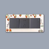 开关三开贴墙保护套新中式 饰 客厅创意家用三联三开亚克力插座装