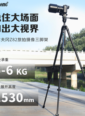 沃尔夫冈摄影碳纤维三脚架相机快拆单反便携相机支架阿卡快装支架液压阻尼单反专业摄影摄像全景云台脚架Z82
