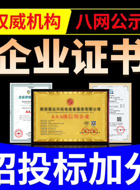 代办aaa信用等级证书企业招投标加分企业管理荣誉资质资信3a认证