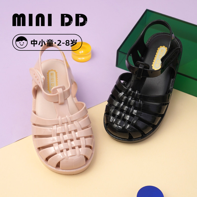 2025新款凉鞋MINIDD儿童罗马鞋亮面魔术贴男童猪笼鞋透气女童凉鞋,童鞋/婴儿鞋/亲子鞋,凉鞋,淘宝优惠券,粉丝福利购,淘宝优惠卷