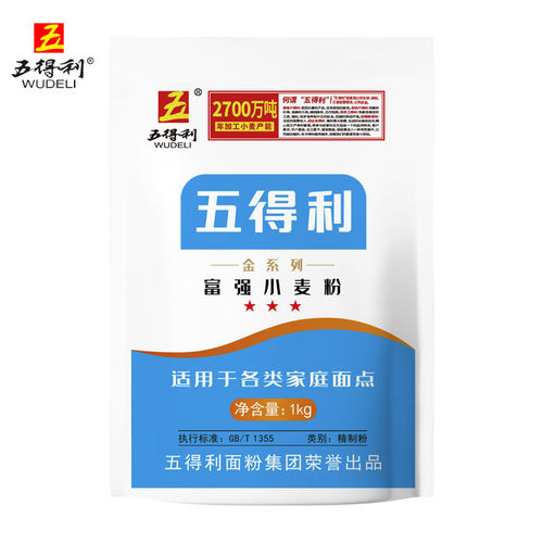 五得利富强精制小麦粉1kg家用