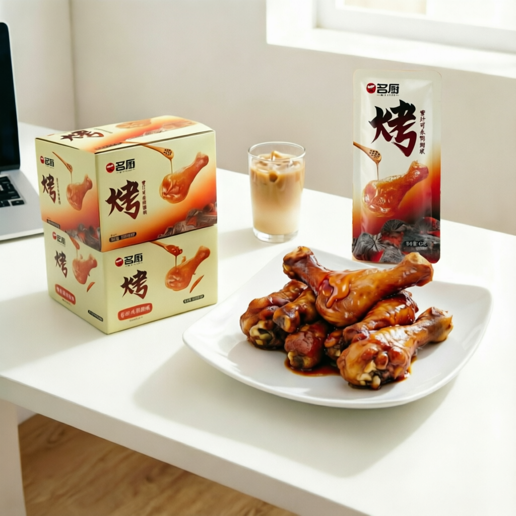 名厨蜜汁可乐香辣鸭翅根即食卤味鸭小腿入味追剧解馋零食开袋即食