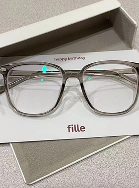 断货冷茶色!温柔小众复古方框可配度数素颜平光近视眼镜框架女