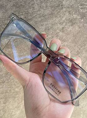 网红素颜眼镜女学生透明韩版无度数近视防蓝光辐射眼睛框平光男
