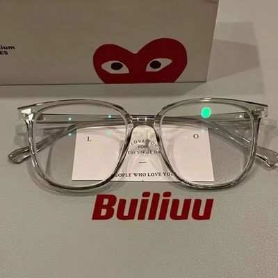 冷茶色眼镜女近视可配素颜神器方