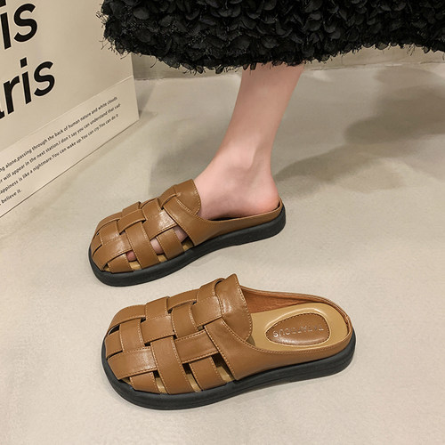 罗马凉鞋女2026新款夏季外穿覆古韩版编织休闲软底沙滩包头0621z