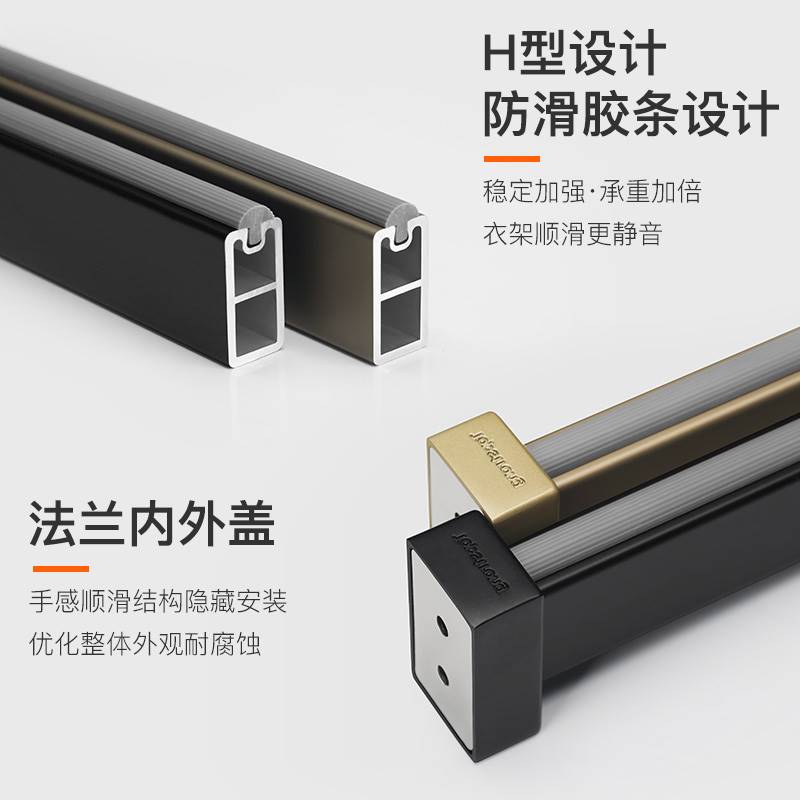 顶固衣柜挂衣杆衣橱横杆橱柜防滑挂杆柜子衣杆托法兰座衣架杆配件