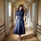 蒙通牛仔连衣裙 优雅知性简约百搭法式 lip 年货狂欢 Her