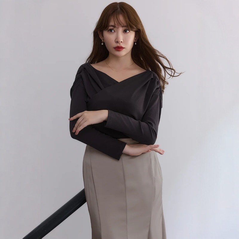 Her lip to官方正品 法式交叉V领上衣【日本直邮不 退 换】百搭