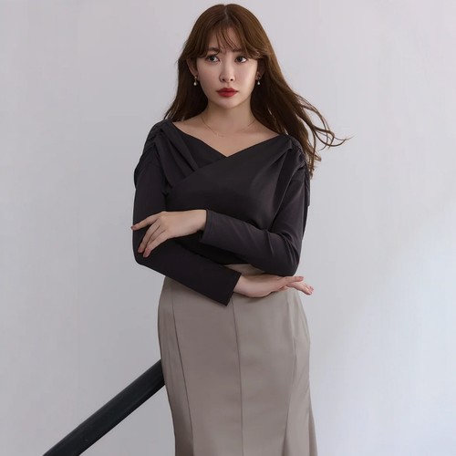 Her lip to官方正品 法式交叉V领上衣【日本直邮不 退 换】百搭