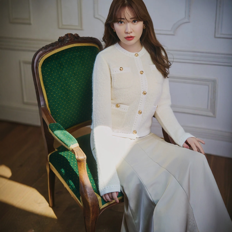 Her lip to 克拉丽蒙弹力针织开衫 小香风时尚休闲优雅百搭