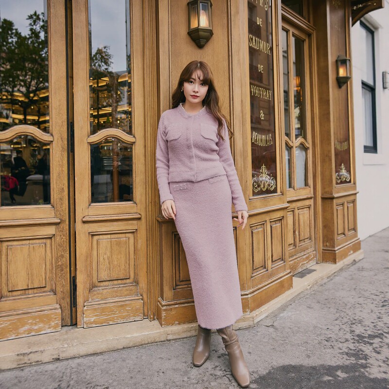 Her lip to 科林斯毛绒针织套装 休闲风秋冬装时尚优雅修身