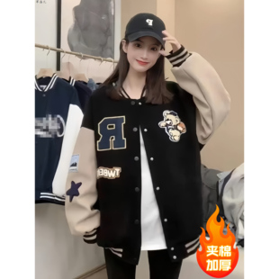 棒球服春秋外套女2025年新款 宽松休闲vintage减龄学院风夹克上衣