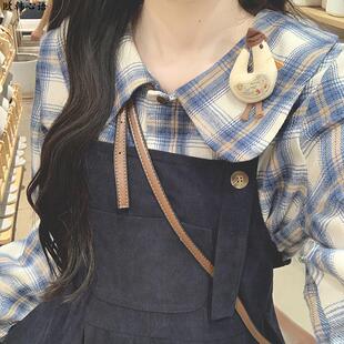 2024年冬季法式复古格纹灯芯绒连衣裙两件套气质收腰仙女初恋长裙