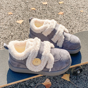 毛毛勃肯鞋子女2025新款爆款冬加绒加厚小个子厚底内增高外穿棉鞋
