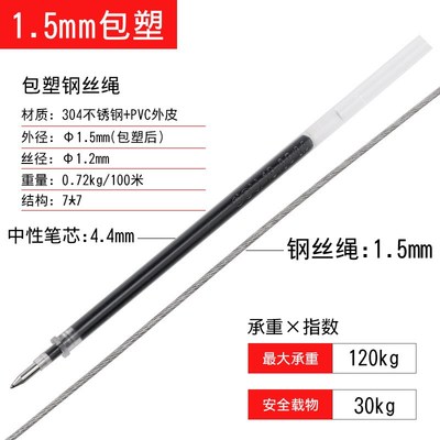 不锈钢丝绳透明包塑晾衣绳胶皮钢绞线软线包胶涂塑绳2U/3/4/5厂家