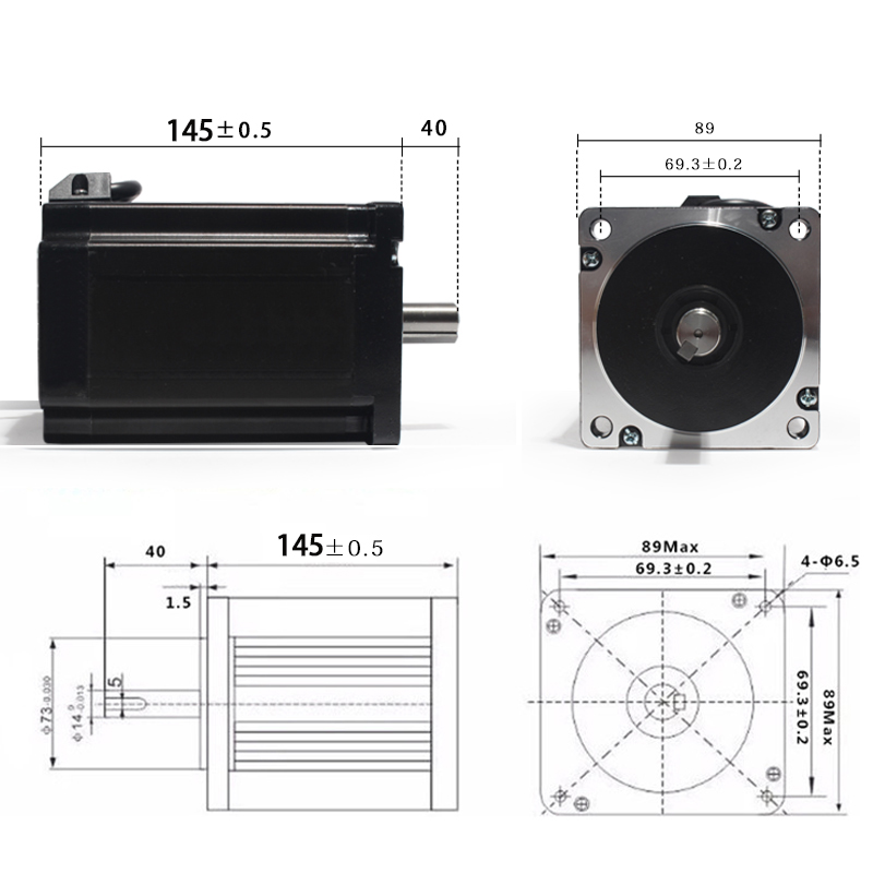 86三相高压220V步进电机套装8.5N 扭矩马达长145MM带驱动器LS3522
