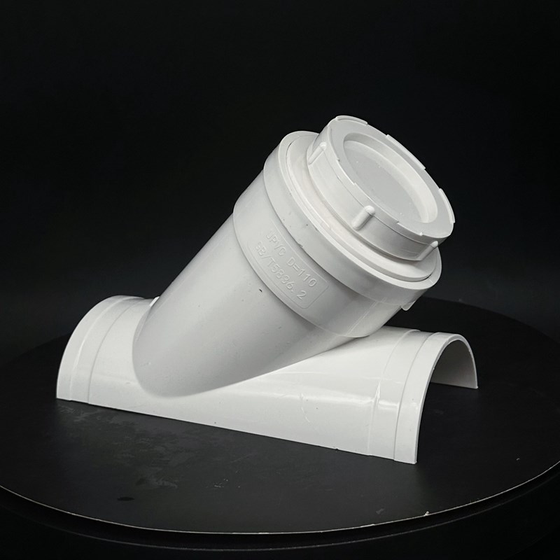 PVC开口斜三通带检查口立管清扫口快速抢修封口50 75 110Y 160下