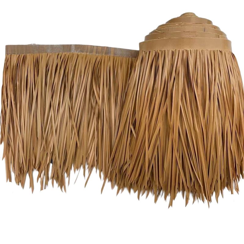 仿真茅草瓦塑料毛草人造成卷x假稻草屋顶屋檐阻燃装饰仿古凉亭草