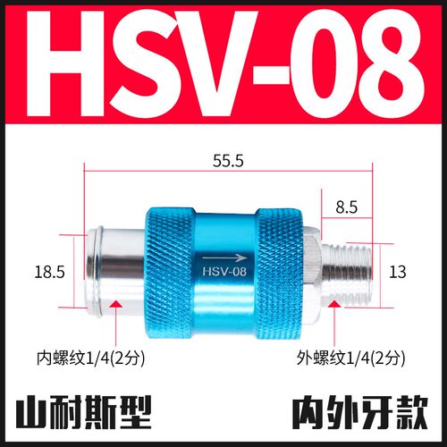 气动手推阀HSV08手滑阀滑动开关推拉阀HSV-08B排气阀06-10-15FF